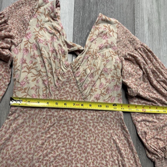 Free People Love Story Floral Print Open Back Maxi Dress Size Medium - Picture 9 of 10